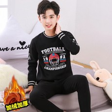 뮤즈의교 청소년 보온 속옷남학생 기모 더하기 세트청소년 보온 언더웨어 세트남동중중대동 기모 더 두꺼운 가을바지 가을/겨울 더 큰 사이즈 블랙 미식축구>밑바지 가을/겨울.