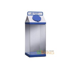 RAP540870우유팩형 투명휴지통(50L/305x305x800), 플라스틱
