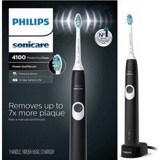 필립스 소닉 케어 HX6810 / 50 프로텍 티브 클린 4100 충전식 전동 칫솔 블랙