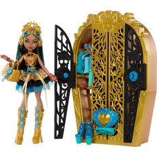 Monster High Skulltimate Secrets 인형 및 액세서리 세트 Mysteries Cleo De Nile 드레스 업 옷장 옷 포함 19개 이상의 서프라이즈, Monster High Skulltimate Secre