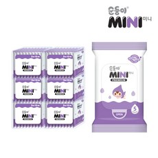 [순둥이] P-6Mini/미니 프리미엄 물티슈 휴대용 5매 60팩