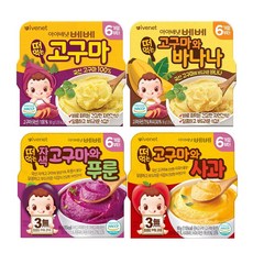아이배냇 떠먹는 4종 고구마 바나나 자색고구마 사과, 90g, 1개