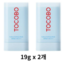 토코보 코튼 소프트 선스틱 19g x2 더블 기획 SPF50+ PA++++