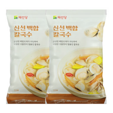 국물 맛이 일품인 신선 백합 칼국수 (2인분) x 2팩 / 총 4인분, 3개, 230g