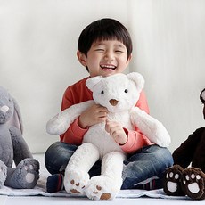 국민애착인형 신생아 유아 남자아기 곰 토끼 고양이 애착인형 조카 어린이날 선물, 베어화이트