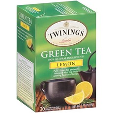 허브차 녹차 Twinings 트와이닝 그린 티 레몬 20 티백 Green Tea Lemon Bags, 1개