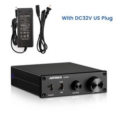 DAC앰프 AIYIMA 서브우퍼 앰프 300W HIFI 모노 오디오 파워 클래스 D 사운드 NE5532 OP AMP 볼륨 컨트롤 TPA3255, With DC32V US Plug, 2) With DC32V US Plug