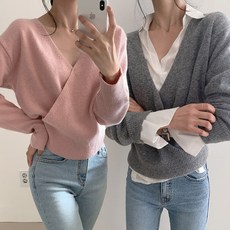 팔색조패션 슈가파스텔 랩 니트