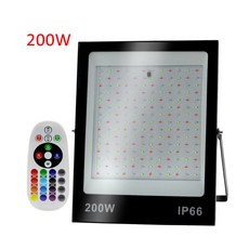 야외 공원 안뜰 조경 다채로운 RGB 투광 조명 리모컨 포함 색상 변경 LED 30W 50W 100W 200W, 1개
