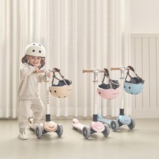 베네베네 킥앤롤 광폭 LED 폴딩 유아 아기 어린이 킥보드 스쿠터 접이식 씽씽카, 브라운, 1개
