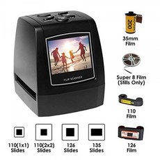 35mm 135 필름 네거티브 스캐너 고해상도 슬라이드 뷰어 필름 및 슬라이드 마운트 피더 디지털 JPEG 저장 SD 카드 (검정색) Vapea, 단일상품