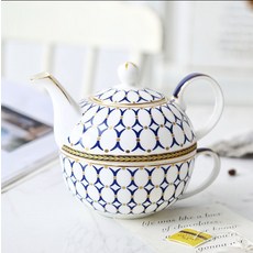 우아한 영국식 유럽식 차주전자 찻잔 티포원