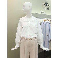 오즈세컨 러플 칼라 레이어 셔츠 O22D1WSH363W 화이트 베이지
