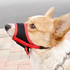 5H펫 강아지 부드러운 메쉬 입마개 훈련용 교육용, S, 1개 - 부드러운가죽입마개