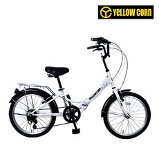 옐로우콘 20형 7단 접이식 오즈 성인자전거, 화이트, 140cm