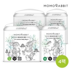 [모모래빗] NEW 에코네이처 팬티기저귀 4팩 (저자극 소재), 사이즈선택:XL(특대형)