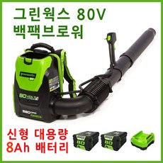 그린웍스 80v 백팩 충전 송풍기 제설 배낭형 브로워 무선 낙엽청소기, 선택7 본체+고속충전가+8Ah배터리 2개
