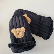 커버 방수 장갑 범용 및 유모차 따뜻한 동결 방풍 핸들 두꺼운 야외 방지, 16x30cm, black, 1개