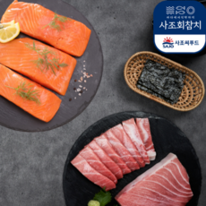 사조회참치 참다랑어 뱃살(500g) 연어회(500g) 선물세트 1kg, 1개