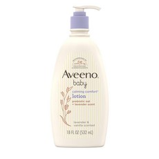 Aveeno 카밍 컴포트 모이스처라이징 베이비 바디 로션 18온스 라벤더 바닐라향 논그리지 천연 오트밀 디메티콘, 1개 - 디메티콘