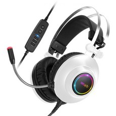 앱코 N550 ENC 가상 7.1 RGB 진동 노이즈 캔슬링 마이크 3D 초경량 게이밍 헤드셋 화이트, 핑크