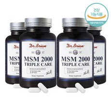고함량 미국직수입 닥터브라이언 MSM2000 글루코사민 상어연골 보스웰리아 히알루론산 콜라겐 비타민D 건강기능식품 사은품증정, 120정, 4개