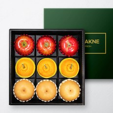 [GREEN_F]한라봉과 사과배 혼합 과일 선물세트 1호 4.2kg 내외 [한라봉 사과 배 각 3입], 1개