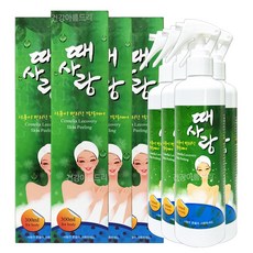 뿌리는 각질제거 때사랑 300ml x 4개/식물성 바디스크럽 때비누 필링, 4개