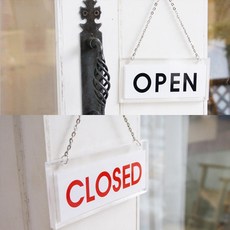 OPEN/CLOSED 오픈클로즈 투명 양면걸이, 기본, 기본