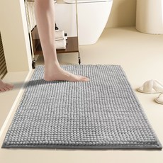 뉴프렐류드 부드럽고 실용적인 욕실 발매트 60X40cm, 그레이, 1개