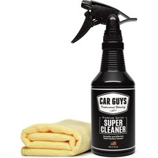 CARGUYS 슈퍼 클리너 | 효과적인 자동차 인테리어 가죽 카시트 카펫 덮개 직물 등을 위한 얼룩 제거기 18 Oz Kit, 18 Ounces w/ Towel, 1개 - 가죽도색