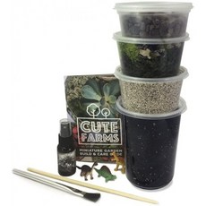 귀여운 농장 테라리움 스타터 키트 모스 베리쿨라이트 토양 자갈 식물 식품 마감 도구(Large Kit):, 단일옵션