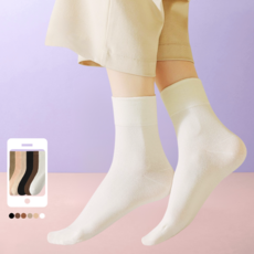 솔디앙 여성용 무압박양말 발목 조임없고 편안한 임산부 당뇨 프리미엄급 사계절 중목양말 6켤레 세트