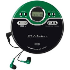 Studebaker Retro 휴대용 CD 플레이어 | CD-R/RW MP3 재생 프로그래, Vintage Green, Vintage Classic Green