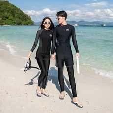 푸른하루 커플 긴팔 래쉬가드 비치웨어 수영복 상하의 집업 남성 3종 여성 5종 세트, 여성 M