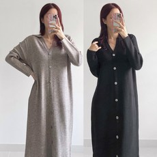 (포근함/신축성끝장) 소프트 카라 브이 니트 원피스 임산부 만삭 빅사이즈 가을 겨울