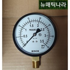[ HISCO ] GPA100X35 ( A형 공압 압력 게이지 100파이 3.5MPa 35KG 35bar PT 3/8 / 131P HSI 히스코 압력계 HSI 협성계기 ), 1개