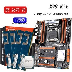 X99 마더보드 키트 세트 Xeon E5 2673 V3 CPU LGA 2011-3 프로세서 DDR3 128GB 4X32GB 1600MHz 메모리 REG ECC RAM, 1)마더 보드 + CPU + RAM
