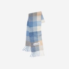 [정품] 아크네 스튜디오 모헤어 체크 스카프 파스텔 블루 베이지 Acne Studios Mohair Check Scarf Pastel Blue Beige