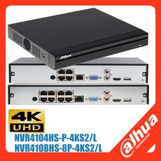 Dahua NVR4104HS-P-4KS2/L 4PoE NVR4108HS-8P-4KS2/L 8PoE 컴팩트 1U 1HDD 네트워크 비디오 레코더, 4TB - nvr4104hs-p-4ks2-l