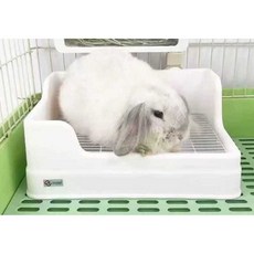 토끼 배변판 플라스틱 사각 애완 소동물 배설물 거름망, 1개, 8. 5203 화장실-흰색+20개