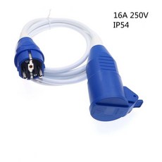  방수 실외 작업용 EU 전원 연장 코드 1 m 2 3 5 10m 케이블 전기 슈코 실내 소켓 IP54 16A 250V 