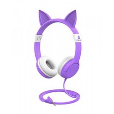 [2020 년 업그레이드 iClever Boostcare 키즈 헤드폰 걸스 - 고양이 귀 헬로 키티 유선 헤드폰 어린이 이어 인 이어 조절 8, 단일상품