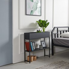 하우스틸 철제 플랜트박스 2단 콘솔 700 x 700 x 210 mm, 화이트