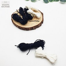 [랜덤마트]쪽쪽이클립만들기 면끈 마크라메실 마크라메 재료, 01면끈 블랙