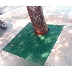  가로수 보호판 배수판 고무매트 조경매트 나무덮개 수목 보호, 120x120cm 