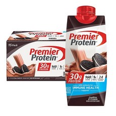 Premier Protein 프리미어 프로틴 하이 프로틴 쉐이크 쿠키 앤 크림 325ml 15팩, 1개, 1