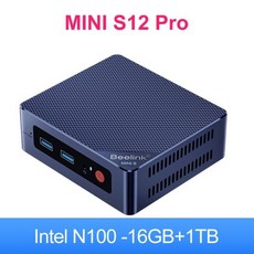 비링크미니 S12 윈도우 11 인텔 12 세대 N95 미니 PC DDR4 8GB 256GB SSD 데스크탑 게이밍 컴퓨터 프로 N100 NVME, CHINA, 미국, Intel N100 16G1T, Intel N100