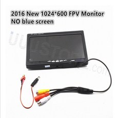 2016 새로운 파란색 7 "fpv lcd 색상 1024x600 fpv 모니터 비디오 화면 7 인치 rc multicopter 지상국 zmr250 qav280|fpv monit, 단일, 1개, Add hood and Holder