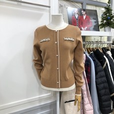 샤틴 트위드 장식 니트 티셔츠s204c958